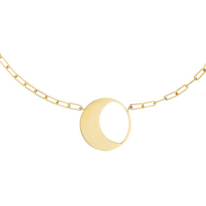 Moon Thick Chain Necklace