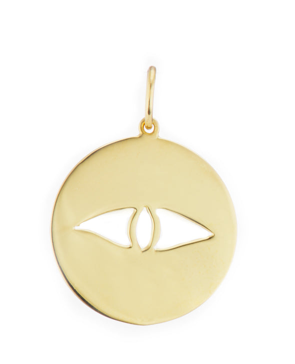 Eye Charm Pendant Casual gold pendant handmade in nyc