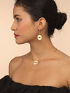 Model wearing Blue Sapphire Stud earrings