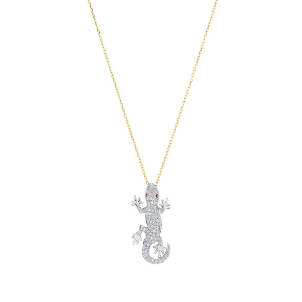 Diamond Pave Lizard Necklace