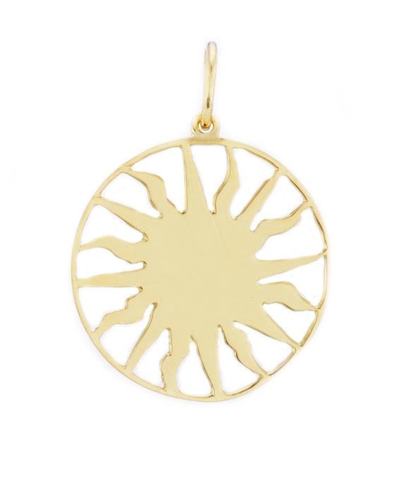 Roman sun design gold pendant