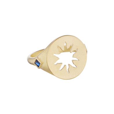 Sun Signet Ring Gold