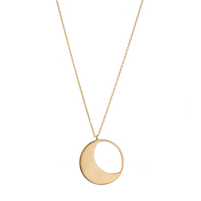 Gold Moon Necklace with Thin Chain Gazza Ladra