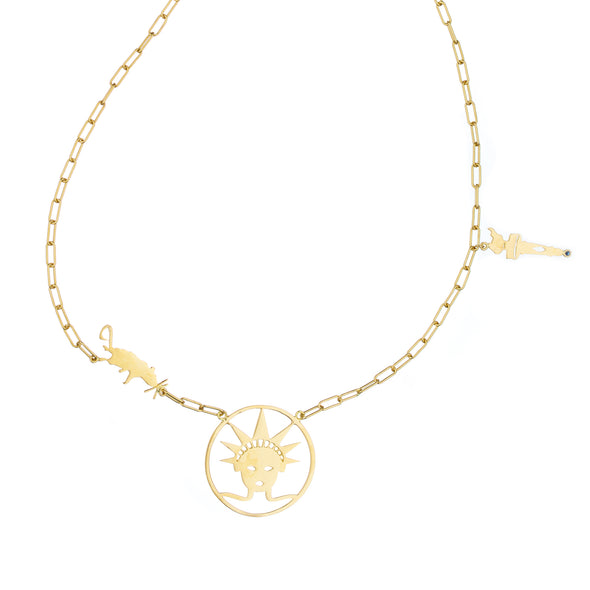 NYC Gold Necklace Gazza Ladra