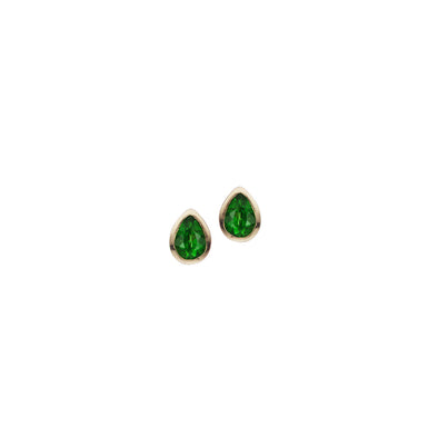 emerald stud earrings made from 18k gold