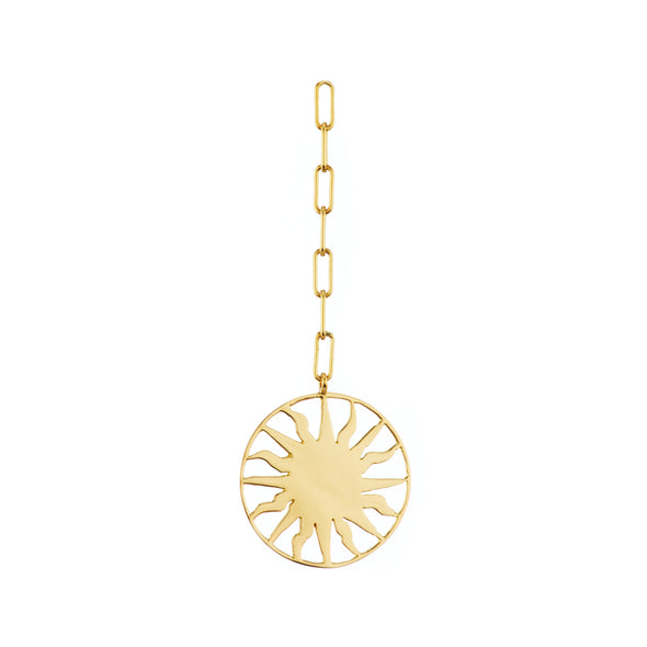 Handmade 18k gold roman sun earring