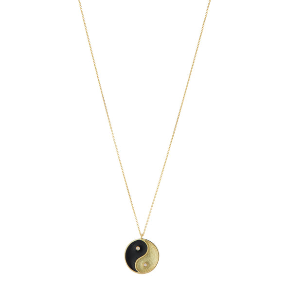 Yin + Yang Gold and Enamel Necklace